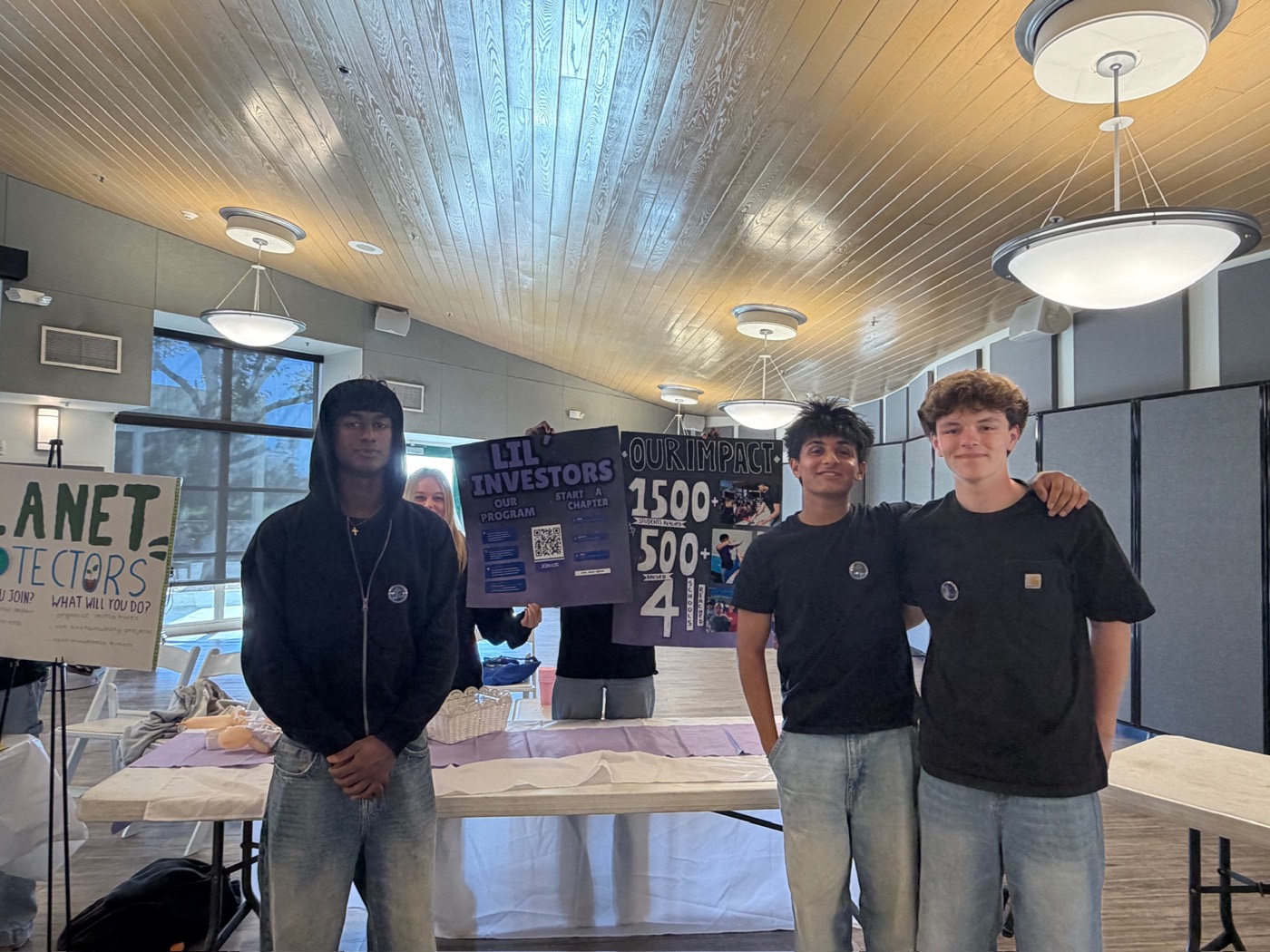 Team members at a community event